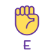 Letter E in ASL icon