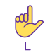 Letter L in ASL icon