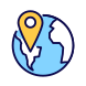 Globe with Pin icon