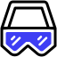 downhill mountain biking glasses icon