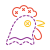 stitch style rooster head icon