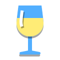 papercut style white wine icon