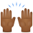 emoji style 손을 들다 중간 어두운 피부색 icon