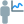 line chart of the employee with sales graph icon