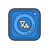 color hand drawn style 삼중체 icon