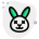 Rabbit in neutral stage with eyes crossed icon