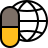 Pills globe icon