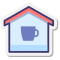 stickers style 카페 건물 icon