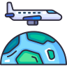 externe-Vol-international-aéroport-goofy-color-kerismaker icon