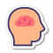 stickers style head with brain icon