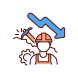 mining industry decline icon