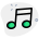 Quavare music note logotype isolated on a white background icon