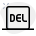 Delete function key on computer keyboard layout icon