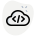 Programming on cloud application system isolated on a white background icon