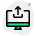 Upload content online from desktop computer layout icon