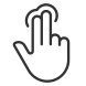 外部ダブルフィンガータッチタッチジェスチャー線形アウトラインアイコンパパベクター icon