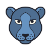 color hand drawn style black jaguar icon