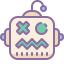 cute color style kaputter roboter icon