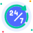 24-7 Sign icon