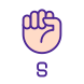 Letter S in ASL icon