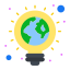 外部生態学的電球-地球の日-フラットアート-アイコン-フラット-フラットアートアイコン icon