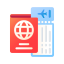 외부 여권 및 티켓 여행 및 휴가 그라데이션 플랫 데니 마오 icon