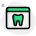 Online information on internet to seek the dentist in local icon