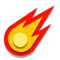 papercut style comet icon