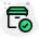 Quality check with tick mark on a cargo delivery box icon