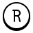 Umkreist R icon