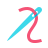color glass style needle icon