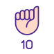 Digit Ten in ASL icon