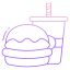 stuffed bean burger with coke icon