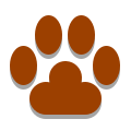 papercut style cat footprint icon