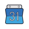 color hand drawn style google calendar icon