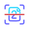 neon style 양면 스캐닝 icon