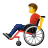 uomo su sedia a rotelle manuale icon