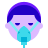 color glass style patient oxygen mask icon