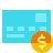 color glass style bank card dollar icon