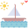 externo-barco-praia-plano-amoghdesign icon