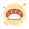 bubbles style nigiri sushi icon
