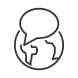 globe with speech bubble icon