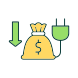 less expensive electricity icon