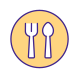 Serving Utensils With Plate icon