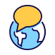 Globe with Speech Bubble icon