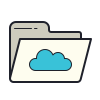 color hand drawn style cloud folder icon