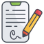 external-Online-Write-learning-filled-outline-design-circle icon