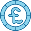 外部ポンド-通貨-ベアリコン-ブルー-ベアリコン icon