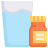 externo-un-vaso-de-agua-y-vitaminas-quedarse-en-casa-plano-obvio-plano-kerismaker icon