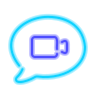 neon style video message icon